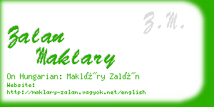 zalan maklary business card